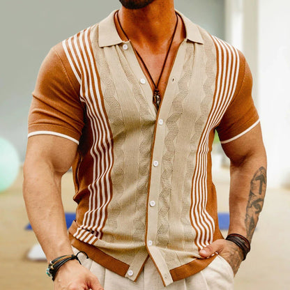 European Style Jacquard Polo Shirts Man Knitwear Business Casual Summer Coolness Quality Viscose Elastic Silky Camisas De Hombre