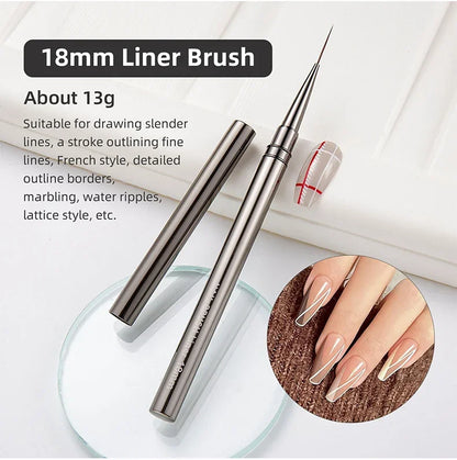 Nails Art Liner Brushes Elongated Lines Striping Drawing Painting  6/9/12/15/18mm Design Pen Professional Manicure Tool New