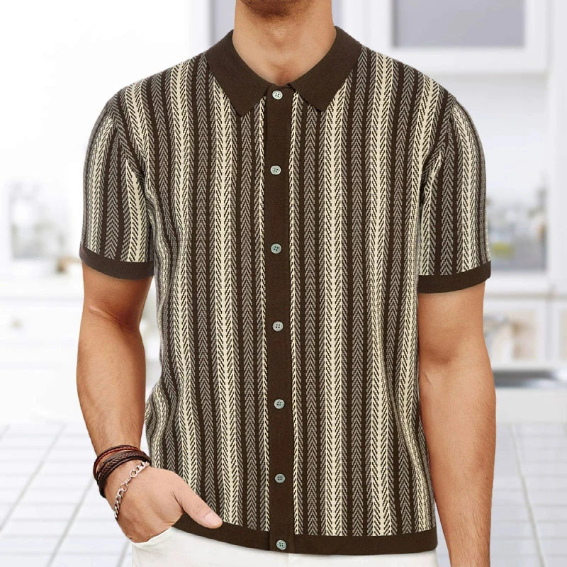 European Style Jacquard Polo Shirts Man Knitwear Business Casual Summer Coolness Quality Viscose Elastic Silky Camisas De Hombre