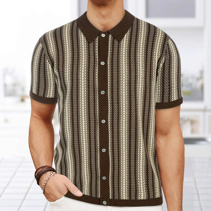 European Style Jacquard Polo Shirts Man Knitwear Business Casual Summer Coolness Quality Viscose Elastic Silky Camisas De Hombre