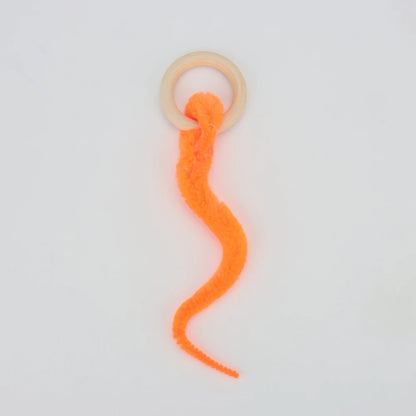 Plush Long Tail Ball Cat Toy Training Cat Interactive Ball Wood Ring Pet Toy
