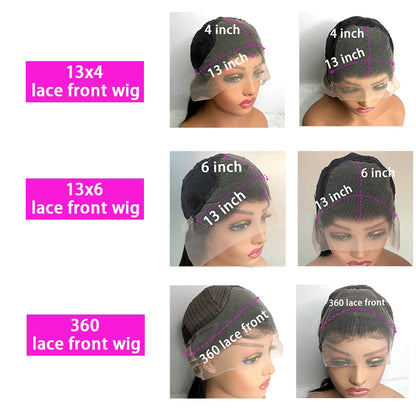 180% Density Body Wave 13x4 HD Transparent Lace Front Wig  Human Hair 40 Inch 13x6 Lace Frontal Human Hair Wigs Pre Plucked