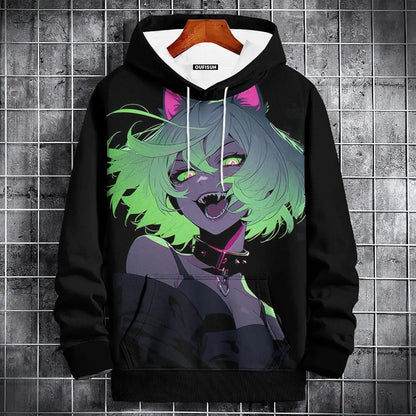 Anime Hoodie Mens Fashion Sweatshirt Graphical Print Hip Hop Hoodies Streetwear Spring Autumn Hoody Oversized hoodies for men
