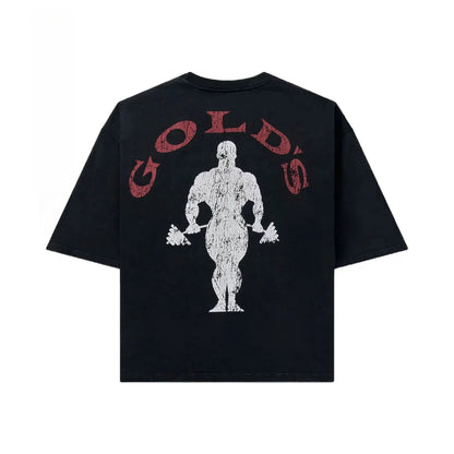 Gym New Retro Pattern Pure Cotton Men's and Women's Half-sleeved T-shirt Spring and Autumn Fitness Sports Short Sleeved