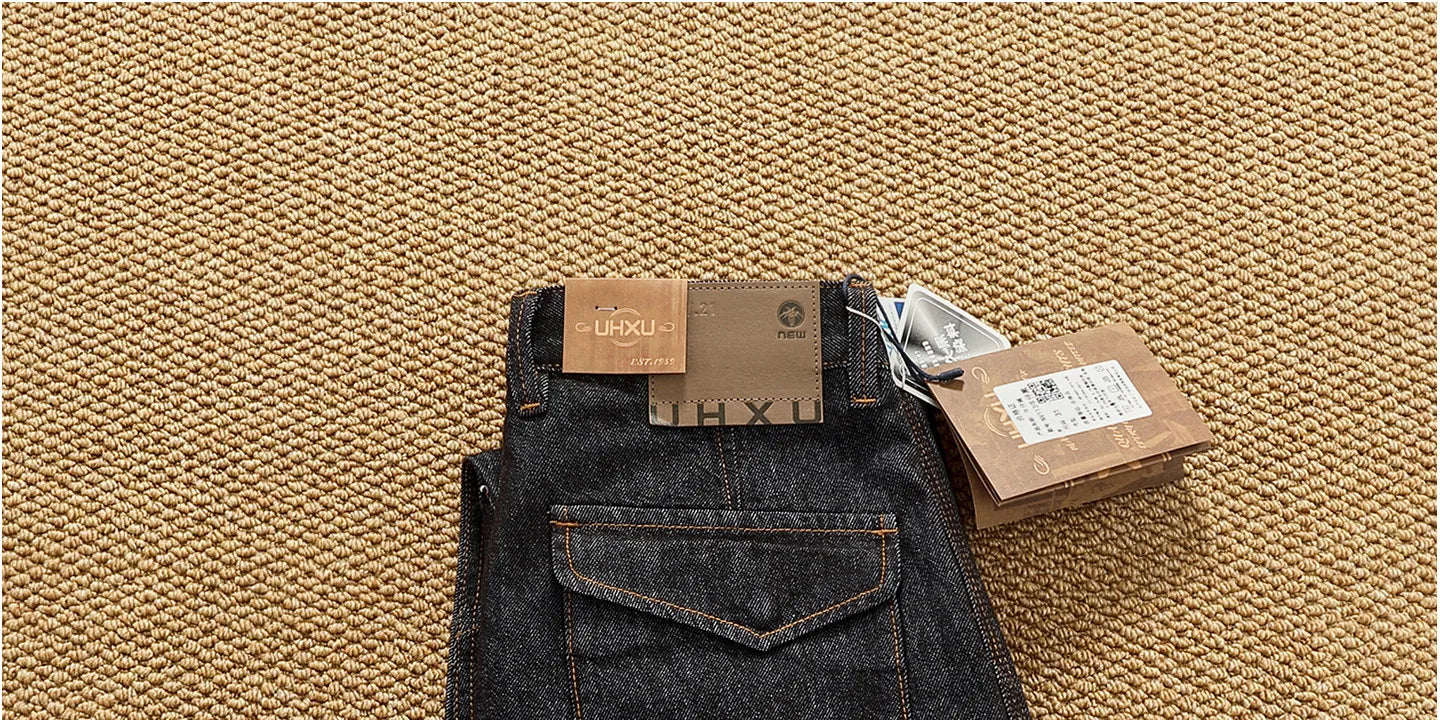 2025 Autumn New American Retro Heavyweight 3D cutting High-end Comfort Denim Men's Fashion Washed Straight Casual Tapered Jeans