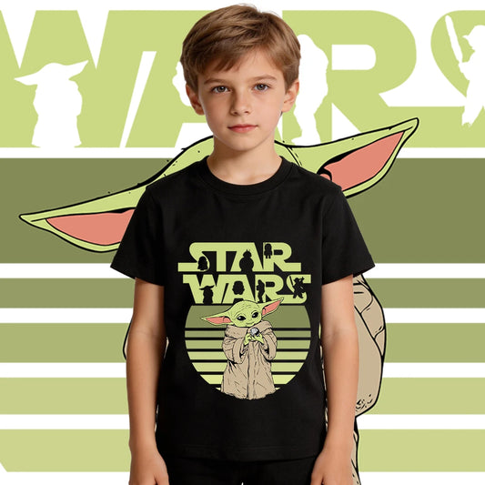 Star Wars Yoda Baby Yoda Print Kids Cotton T Shirt Casual Short Sleeve Tee Boys Girls Toddler Summer Top