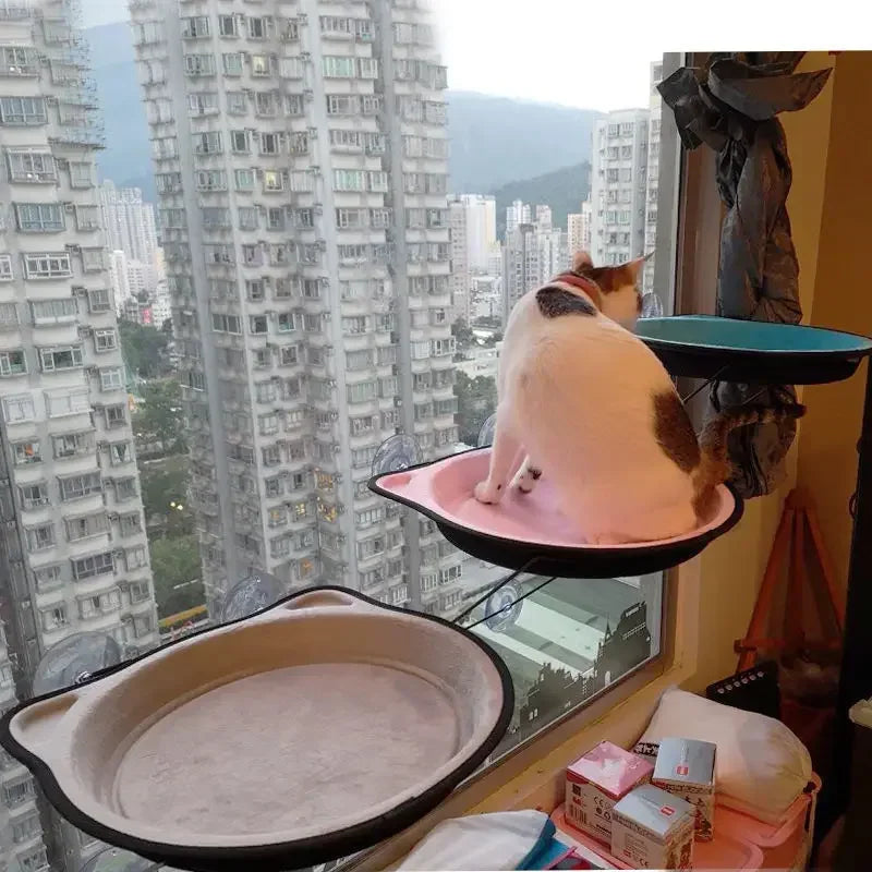 New Cat Window Hammock Climbing Frame Pet Kitty Hanging Sleeping Cats Bed Sunny Window Seat Nest Bearing 15kg Cat Accessories