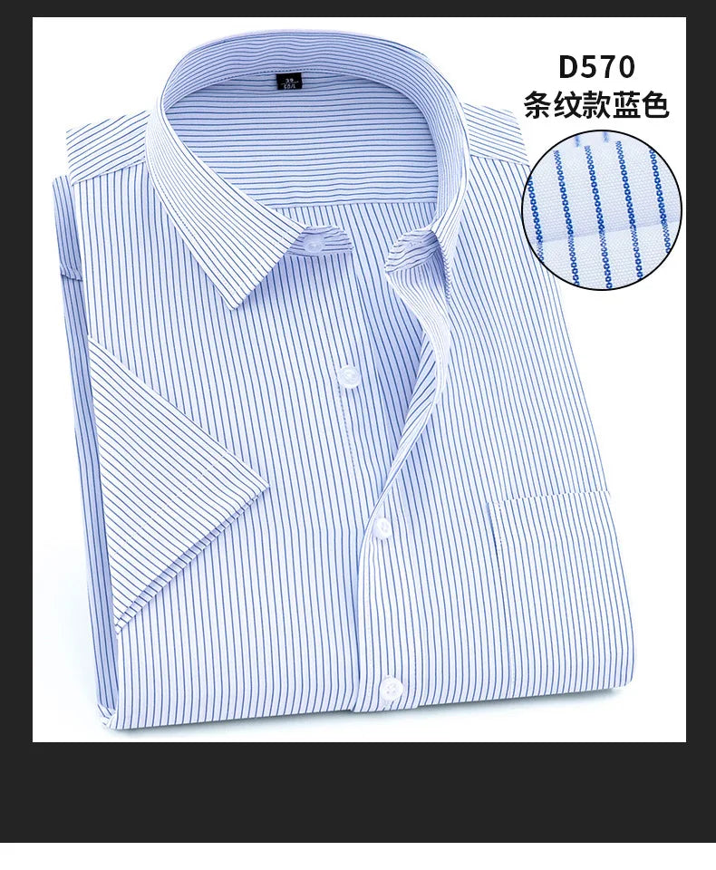 Men's new short-sleeved shirt 7XL8XL business casual non-ironing high quality plus-size spring and summer fashion cargo clothes