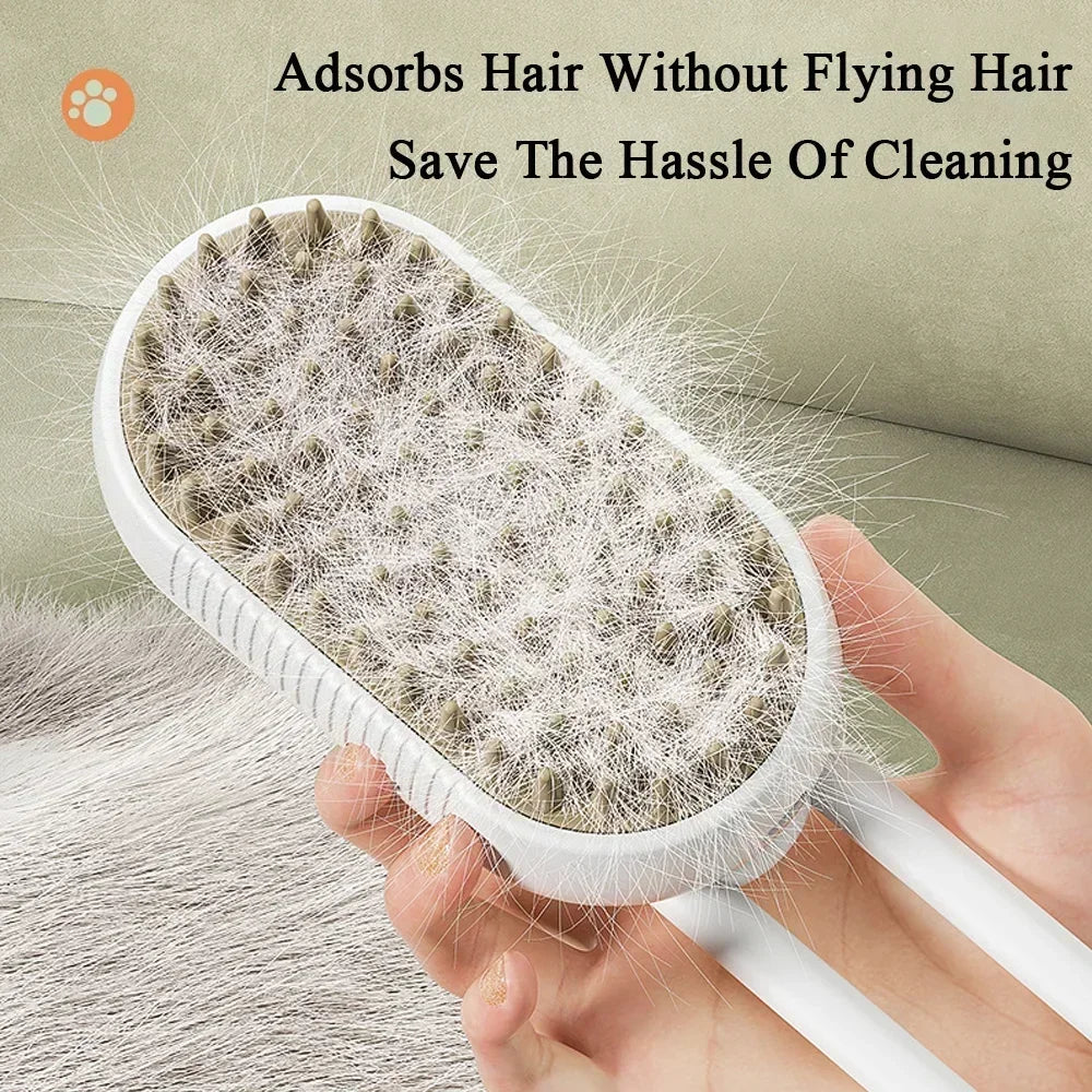 Rotate Steam Brush for Cat Dog Comb Electric Spray Removes Hair Cat Brush Soft Silicone Massage Grooming Comb Pet Accessories
