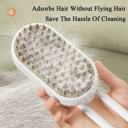 Rotate Steam Brush for Cat Dog Comb Electric Spray Removes Hair Cat Brush Soft Silicone Massage Grooming Comb Pet Accessories