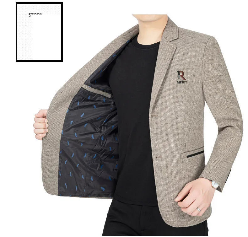 TFETTERS Brand 2025 Spring Business Blazer for Men Solid Autumn Casual Men's Jacket Blazer Fashion Single Breasted Suits Mens