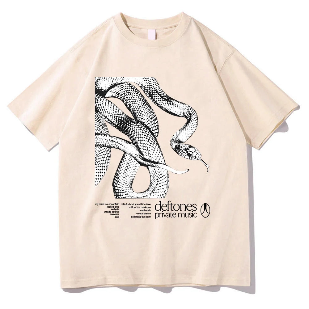 Deftones Private Music Tracklist Tee 2025 Cotton TShirt Men Women Hip Hop Rock Top Fashion Short Sleeve Summer Oversized T-shirt