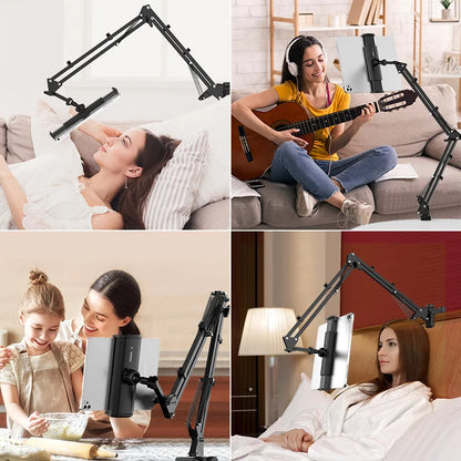 Ulanzi T2 Soporte de escritorio de metal con brazo largo, soporte para tablet de cama, soporte perezoso de escritorio, soporte para iPad, smartphone, brazo articulado para micrófono