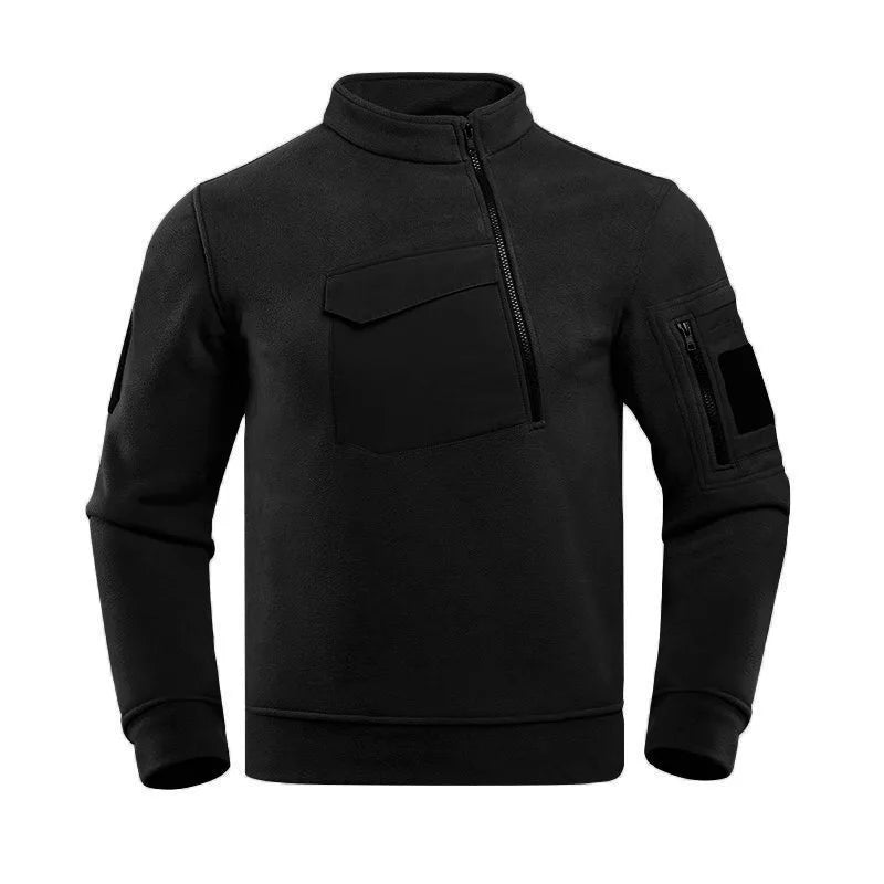 Men's Thermal Polartec Fleece Half Zip Pullover Winter Outdoor Warm Sweater Lightweight Long Sleeve Sweatshirt Military Clothing