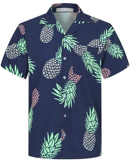 Summer Fashion Mens Hawaiian Shirts Short Sleeve Button Coconut Tree Printed Casual Beach Aloha Shirt Plus Size 6XL Hombre Ropa