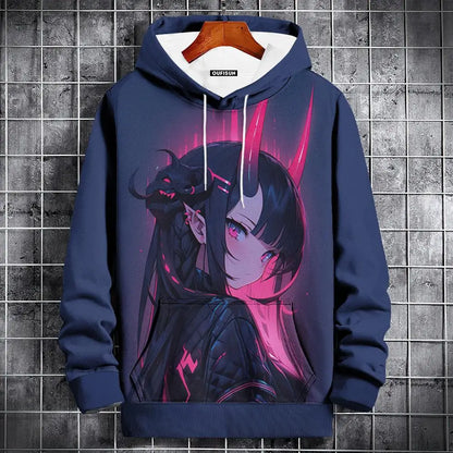 Anime Hoodie Mens Fashion Sweatshirt Graphical Print Hip Hop Hoodies Streetwear Spring Autumn Hoody Oversized hoodies for men