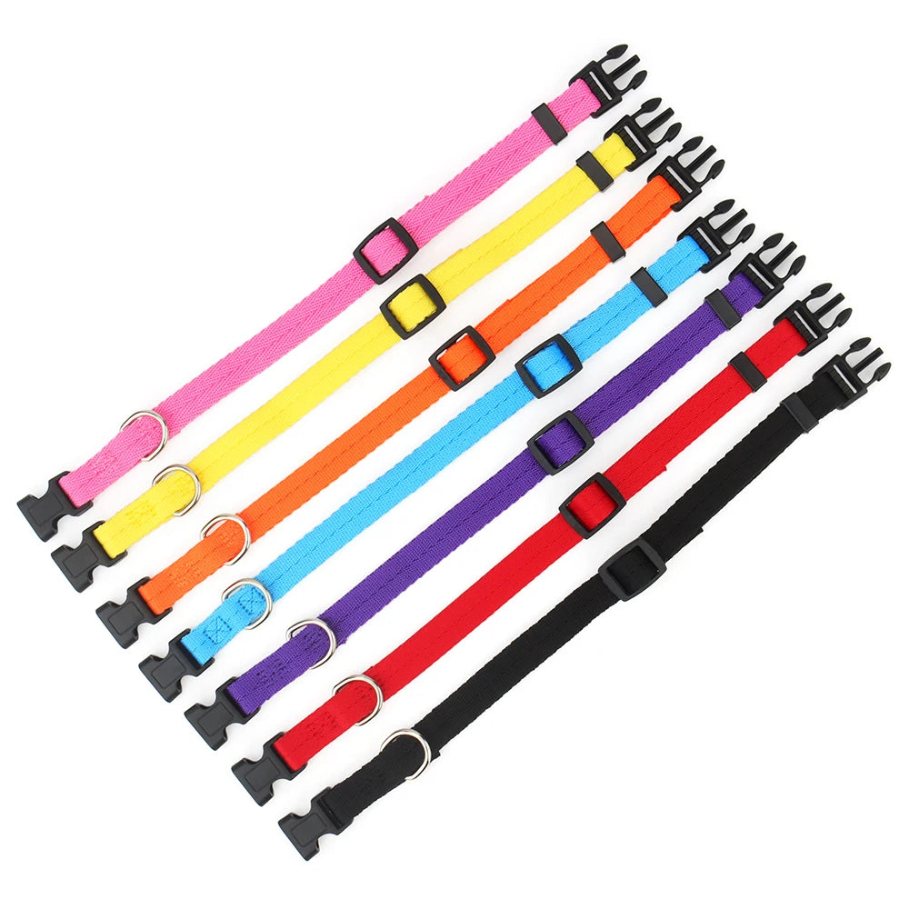 Collares de perro ajustables para perros pequeños, medianos y grandes, cinta de nailon delgada y hebilla de plástico de liberación rápida, accesorios para mascotas