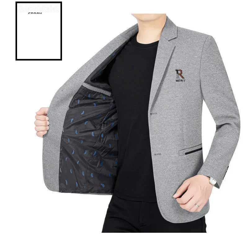 TFETTERS Brand 2025 Spring Business Blazer for Men Solid Autumn Casual Men's Jacket Blazer Fashion Single Breasted Suits Mens