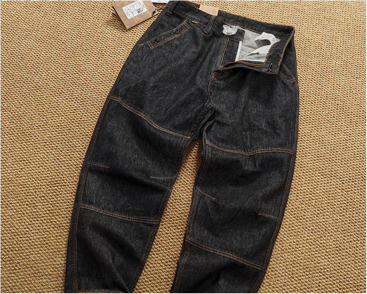 2025 Autumn New American Retro Heavyweight 3D cutting High-end Comfort Denim Men's Fashion Washed Straight Casual Tapered Jeans