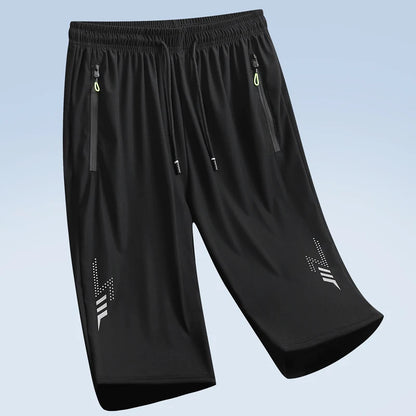New Summer Casual Shorts Men Boardshorts Breathable Beach Shorts Elastic Jogging Running Sports Men's Short Pants Zipper Pockets