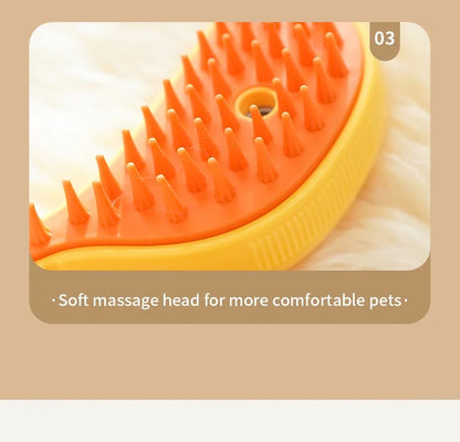 Rotate Steam Brush for Cat Dog Comb Electric Spray Removes Hair Cat Brush Soft Silicone Massage Grooming Comb Pet Accessories