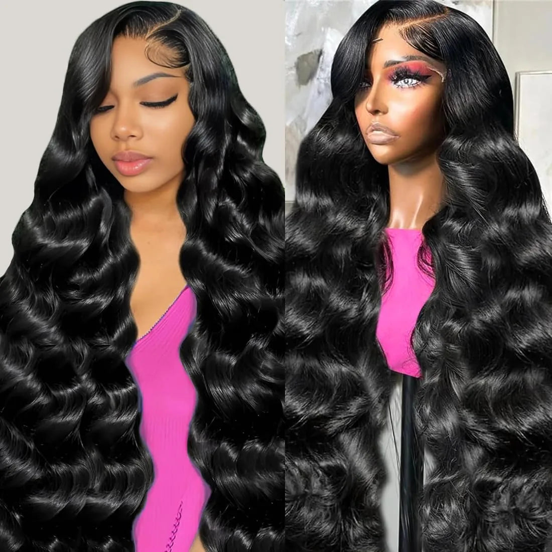 180% Density Body Wave 13x4 HD Transparent Lace Front Wig  Human Hair 40 Inch 13x6 Lace Frontal Human Hair Wigs Pre Plucked