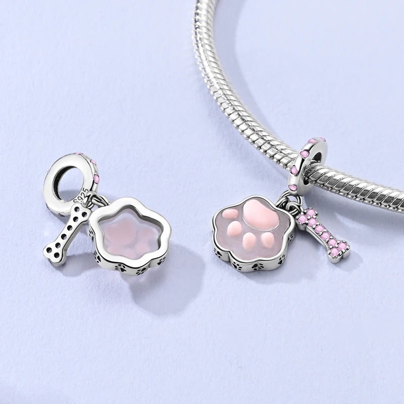 New 925 Sterling Silver Charms Bead Penguin Owl Bow Heart Charm Fit Original Pendant Bracelet Jewelry Making For Women Gift