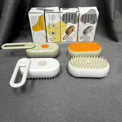 Rotate Steam Brush for Cat Dog Comb Electric Spray Removes Hair Cat Brush Soft Silicone Massage Grooming Comb Pet Accessories