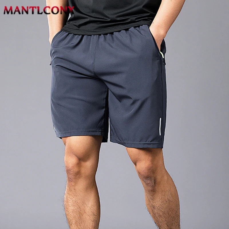 New Summer Casual Shorts Men Boardshorts Breathable Beach Shorts Elastic Jogging Running Sports Men's Short Pants Zipper Pockets