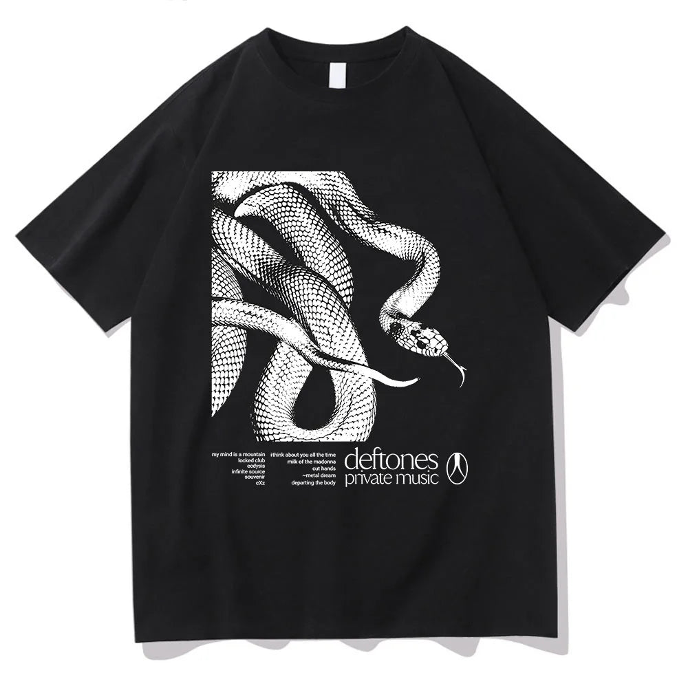 Deftones Private Music Tracklist Tee 2025 Cotton TShirt Men Women Hip Hop Rock Top Fashion Short Sleeve Summer Oversized T-shirt