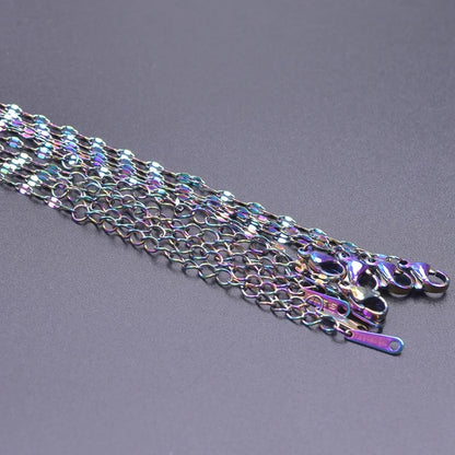 2/5pcs Rainbow Chain New Personalized Multiple Shape Designs Necklace Chains For Jewelry Making DIY 304 Stainless Steel Chains