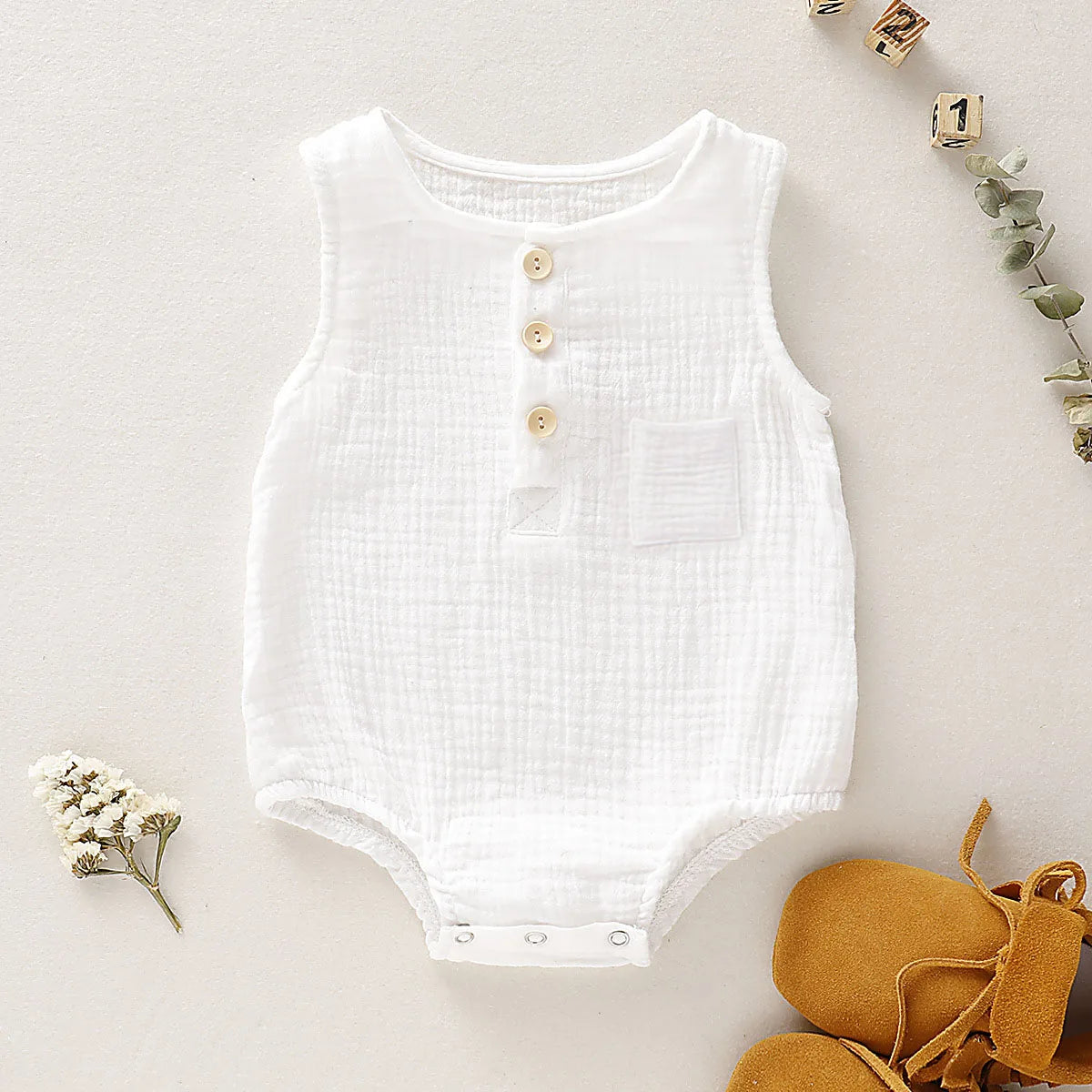 Summer Baby Rompers 2022 Boys Girls Bodysuit Muslin Sleeveless Newborn Clothes Fashion Baby Clothing Toddler Outfits