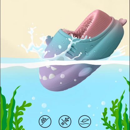 Winter Cute Children EVA Shark Slippers Girls Soft Indoor Home Cotton Sandals Boys Non-Slip Thick Slides Kids Waterproof Shoes