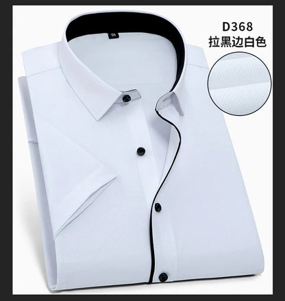 Men's new short-sleeved shirt 7XL8XL business casual non-ironing high quality plus-size spring and summer fashion cargo clothes