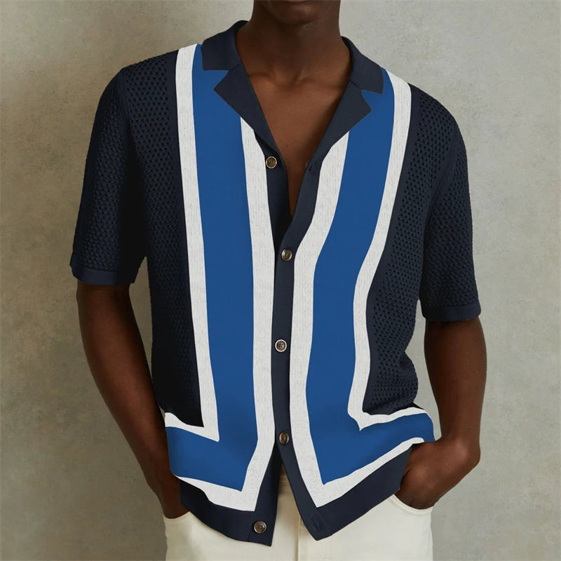 European Style Jacquard Polo Shirts Man Knitwear Business Casual Summer Coolness Quality Viscose Elastic Silky Camisas De Hombre