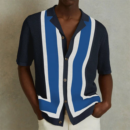 European Style Jacquard Polo Shirts Man Knitwear Business Casual Summer Coolness Quality Viscose Elastic Silky Camisas De Hombre
