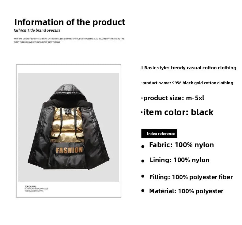 Chaqueta de algodón de invierno cortavientos para hombre estampada, cálida, con capucha, informal, nueva, gruesa, moderna, talla 5XL, ropa de hombre