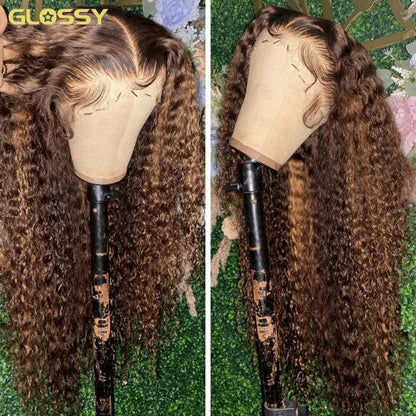 Deep Wave Honey Blonde Glueless Wig Human Hair Ready To Wear And Go Pre Plucked 13x6 Hd Water Curly Lace Frontal Wig For Women