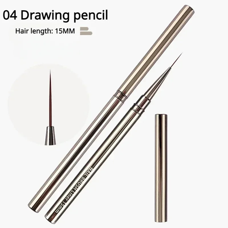 Nails Art Liner Brushes Elongated Lines Striping Drawing Painting  6/9/12/15/18mm Design Pen Professional Manicure Tool New