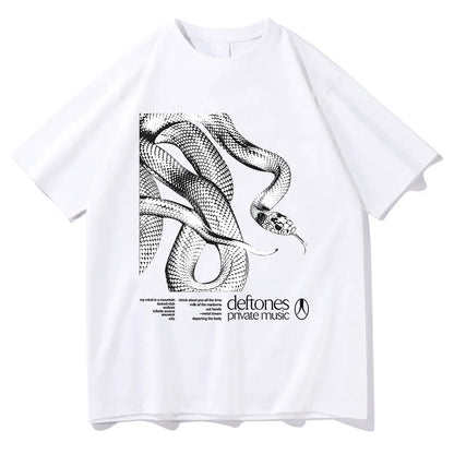 Deftones Private Music Tracklist Tee 2025 Cotton TShirt Men Women Hip Hop Rock Top Fashion Short Sleeve Summer Oversized T-shirt