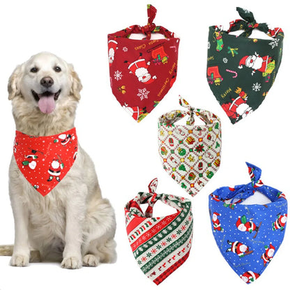 Pañuelos de Navidad para Perros, Árbol de Navidad y Papá Noel, Bufanda para Perros, para Niños y Niñas, Pañuelo de Fiesta para Gatos, Accesorios Navideños para Mascotas
