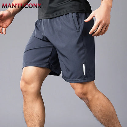 New Summer Casual Shorts Men Boardshorts Breathable Beach Shorts Elastic Jogging Running Sports Men's Short Pants Zipper Pockets