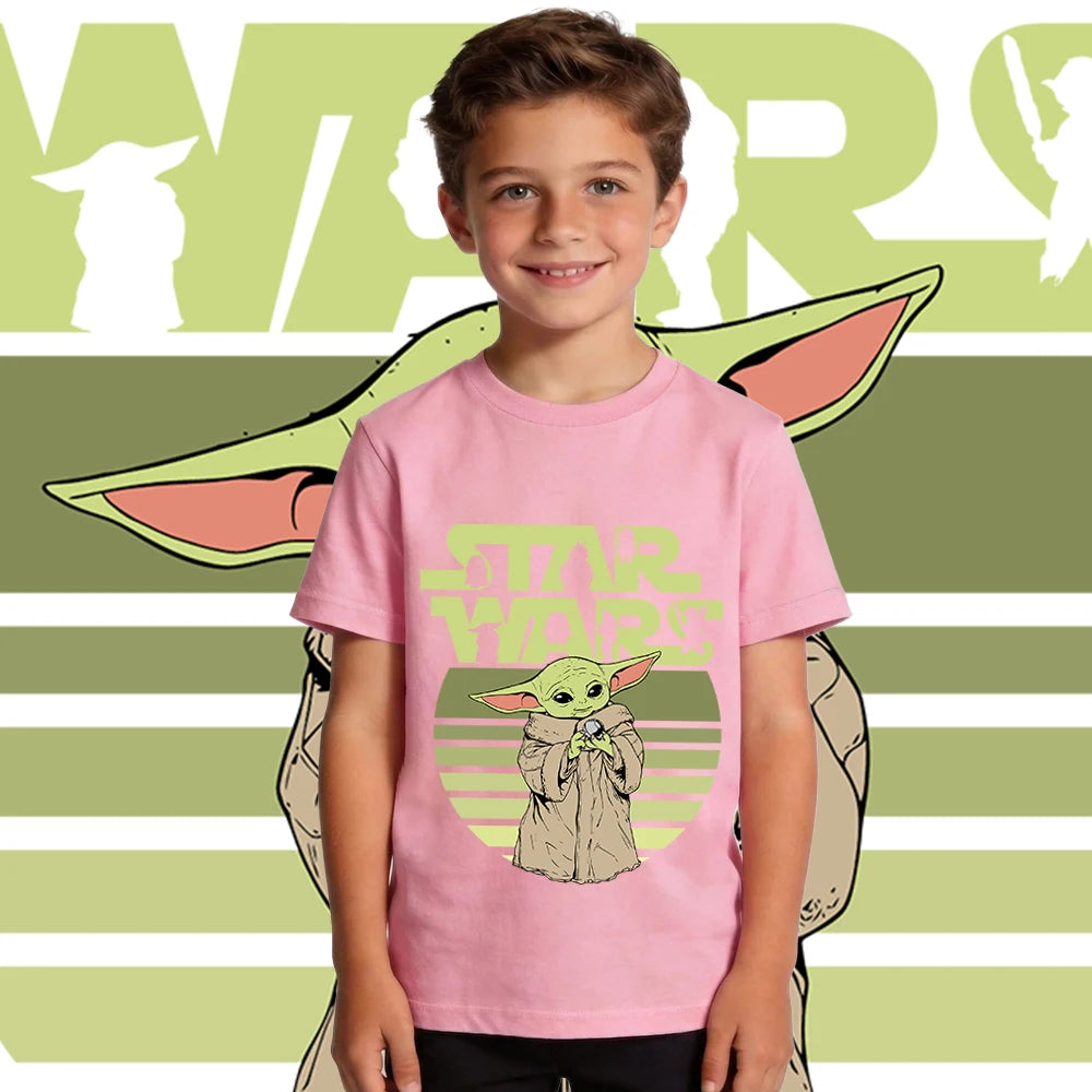 Star Wars Yoda Baby Yoda Print Kids Cotton T Shirt Casual Short Sleeve Tee Boys Girls Toddler Summer Top