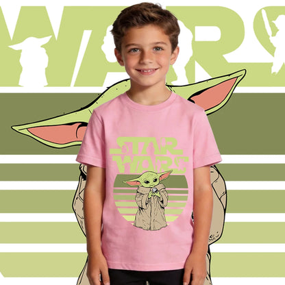 Star Wars Yoda Baby Yoda Print Kids Cotton T Shirt Casual Short Sleeve Tee Boys Girls Toddler Summer Top