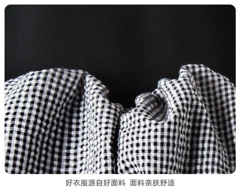 2025 Korea Girls Baby Summer Spring Autumn Dress Plaid Patchwork Casual Dresses Fashion Kids Children Clothes Vestidos