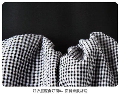 2025 Korea Girls Baby Summer Spring Autumn Dress Plaid Patchwork Casual Dresses Fashion Kids Children Clothes Vestidos
