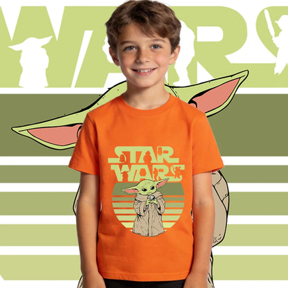 Star Wars Yoda Baby Yoda Print Kids Cotton T Shirt Casual Short Sleeve Tee Boys Girls Toddler Summer Top
