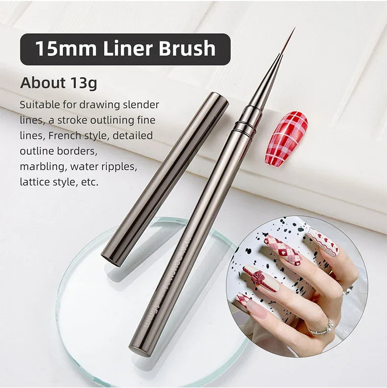 Nails Art Liner Brushes Elongated Lines Striping Drawing Painting  6/9/12/15/18mm Design Pen Professional Manicure Tool New