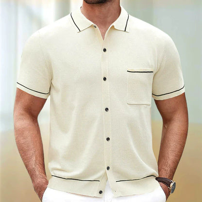 European Style Jacquard Polo Shirts Man Knitwear Business Casual Summer Coolness Quality Viscose Elastic Silky Camisas De Hombre