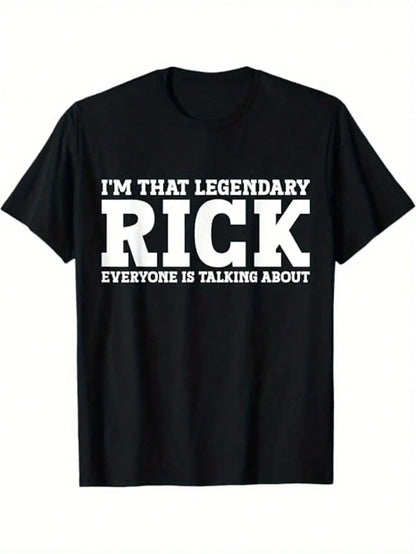 Camiseta gráfica humorística con cita legendaria de Rick - Camiseta de cuello redondo 100% algodón extrasuave, divertida con eslogan "Rick Sanctioned" diseño unisex
